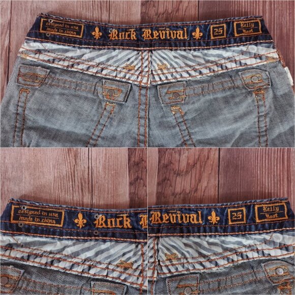 Rock Revival Womens Size 25X31.5 Kelly Boot Cut Blue Denim Jeans - Picture 10 of 14